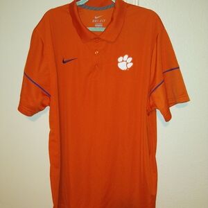 Nike Clemson Tigers NCAA Dri-Fit Short Sleeve Polo Shirt Men's sz XXL.